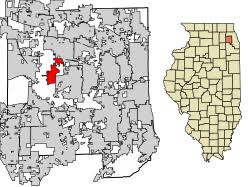 <p>Between </p><p>I live between two cities</p>