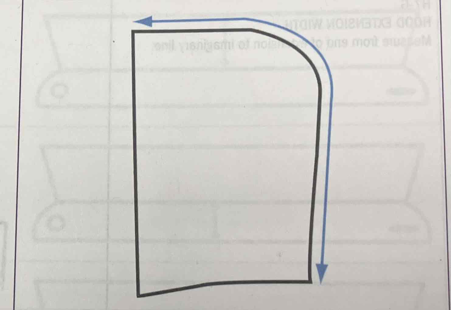 <p><span>Measure from hood opening along outside curve to center back neck seam.</span></p>