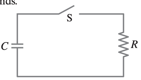 <p>4.0 seconds<br><br>every 2.0 seconds, half of the remaining charge on the capacitor will discharge. After 2.0 seconds, half of the charge remains. After 4.0 seconds, half of the half, or one-fourth, of the charge remains. After 6.0 seconds, one-eighth of the charge remains.</p>