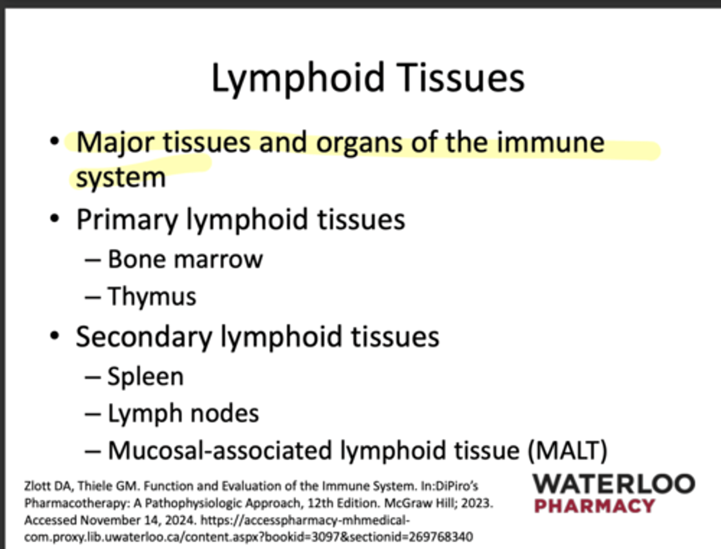 <p>lymphoid</p>