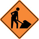 <p>Construction sign, people working ahead</p>