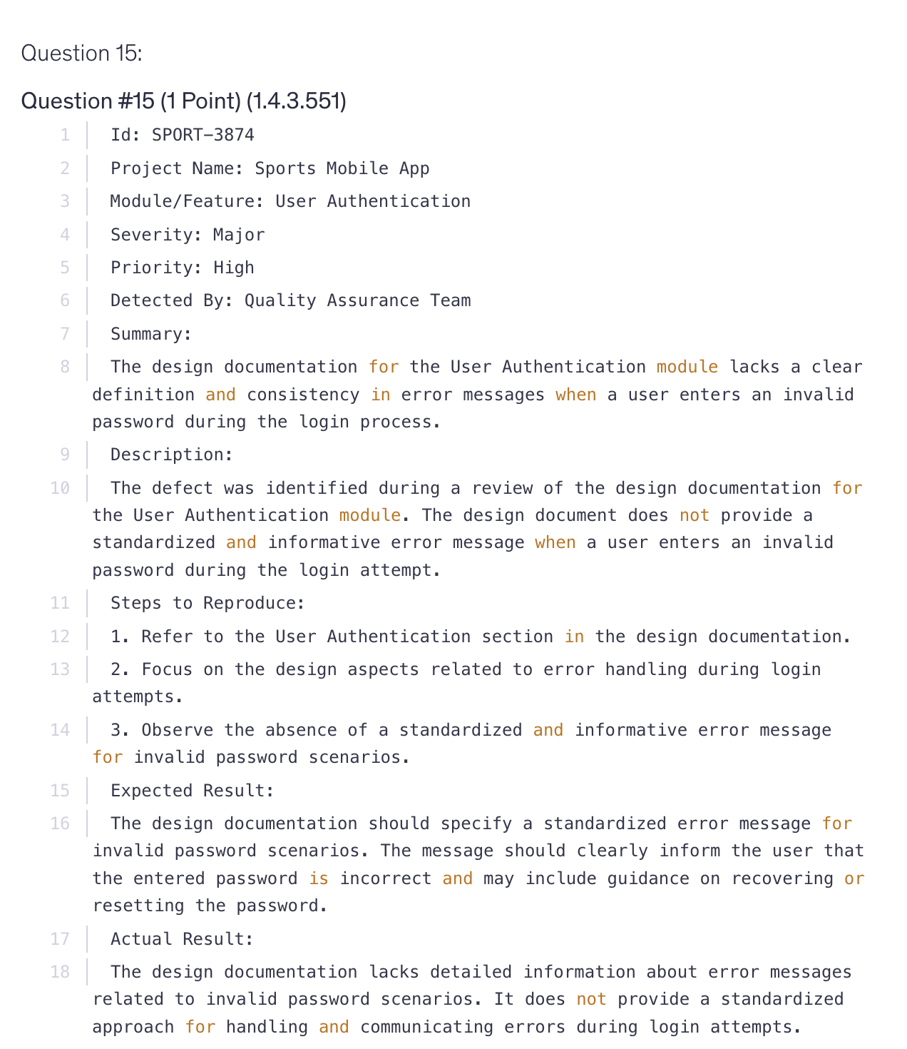 <p>Which test activity produces this testware as an output?</p><p>a) Test Analysis</p><p>b) Test Design</p><p>c) Test Implementation</p><p>d) Test Execution</p>