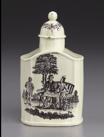 <p>J Wedwood,  contenitore creammware per il the 1765</p>