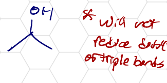 <p>NaBH4 cannot reduce carboxylic acids to primary alcohols, only LAH</p>