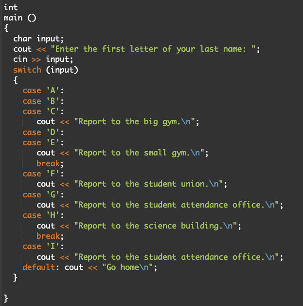 <p><strong>WHAT IS OUTPUT WHEN ‘I’ IS ENTERED?</strong></p>