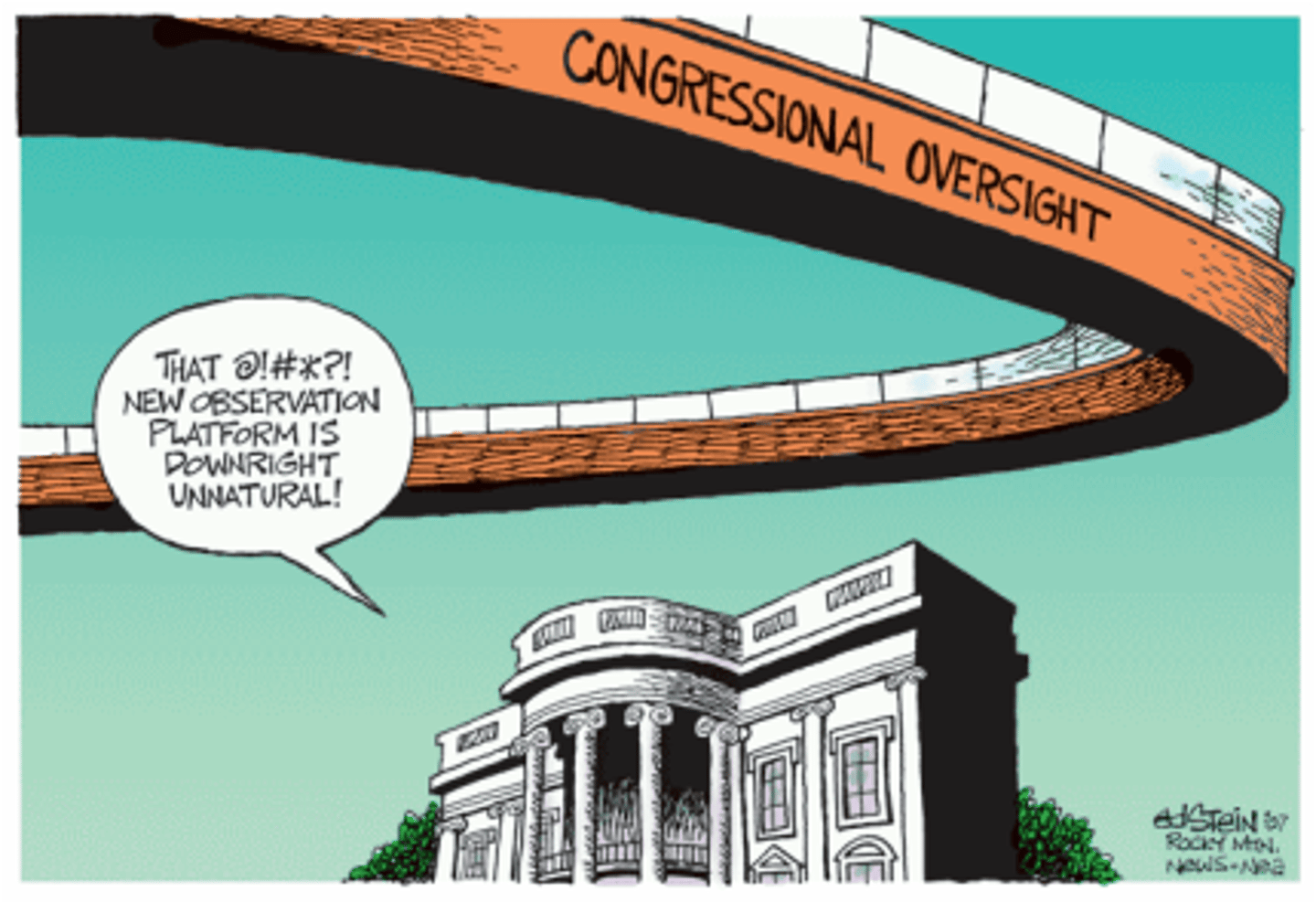 <p>The ability of one branch of government to supervise the work of another.</p>