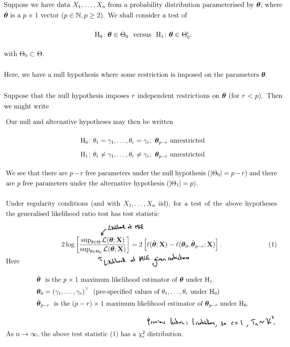 <p>If this likelihood ratio can be used to form a test where the distribution of a test statistic is known exactly, then we would use this instead of the asymptotic chi-squared approximation - e.g. t-tests and F-tests</p>
