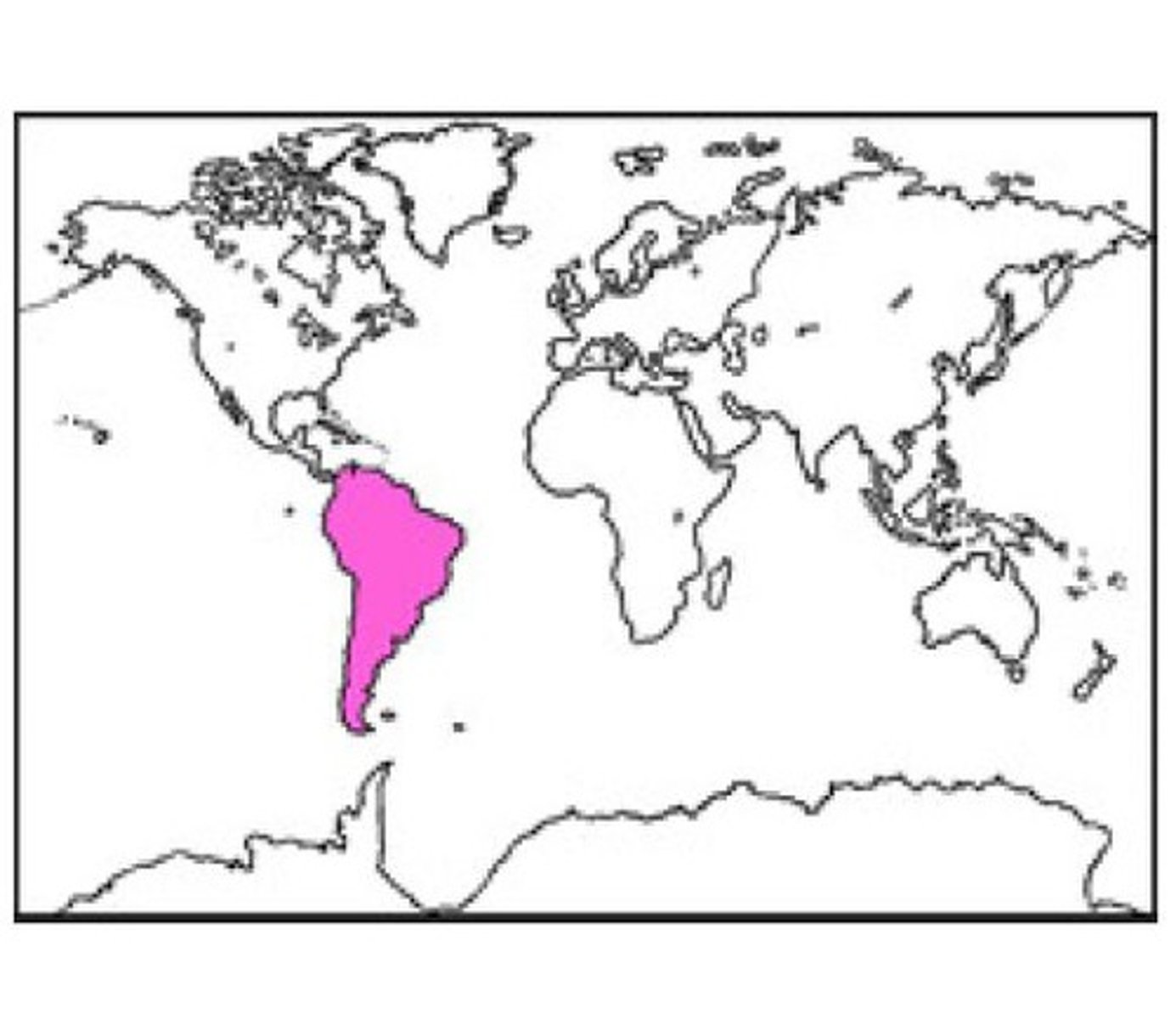 <p>A continent south of North America</p>