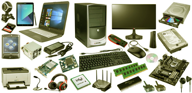 <p>The physical parts of a computer</p>