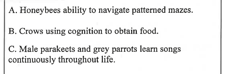 <p>Process of knowing that involves awareness, reasoning, recollection, and judgement </p><p></p><p>NOT LIMITED TO PRIMATES</p>