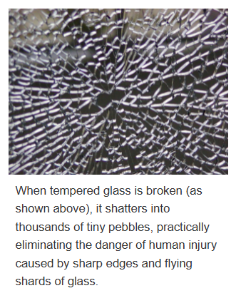 <ul><li><p><span style="line-height: 0px;"><span>does </span><strong><span>not shatter​</span></strong></span></p></li><li><p class="Paragraph WhiteSpaceCollapse SCXP158081034 BCX0" style="text-align: left;"><span style="line-height: 0px;"><span>fragments into </span><strong><span>small squares​</span></strong></span></p></li><li><p class="Paragraph WhiteSpaceCollapse SCXP158081034 BCX0" style="text-align: left;"><span style="line-height: 0px;"><span>with </span><strong><span>little splintering</span></strong></span></p></li><li><p class="Paragraph WhiteSpaceCollapse SCXP158081034 BCX0" style="text-align: left;"><span style="line-height: 0px;"><span>= </span><strong><span>small blunt pieces</span></strong><span> reduces risk of serious injury</span></span></p></li></ul><p></p>