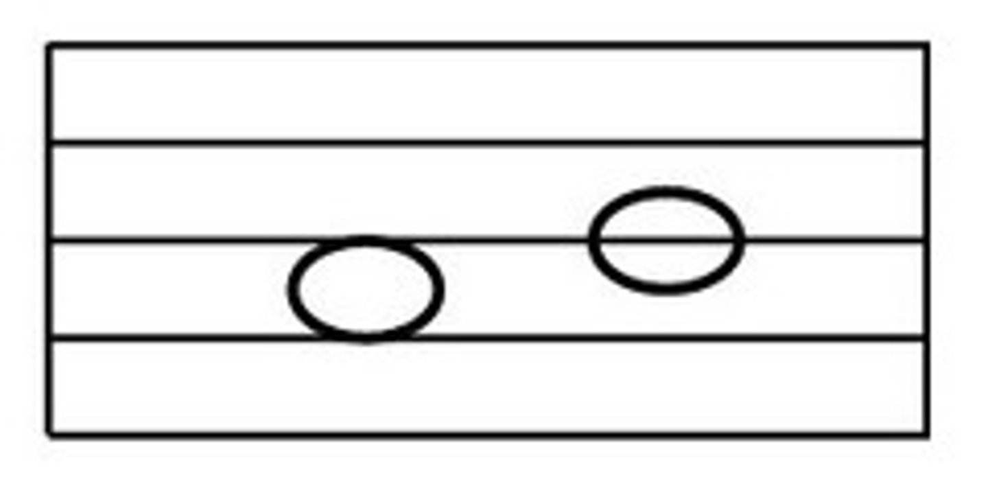 <p>line to space or space to line</p>