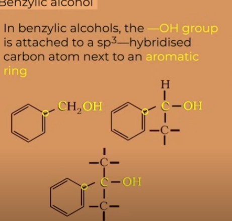 <p><span>"benzylic" describes <strong><mark data-color="rgb(52, 69, 127)" style="background-color: rgb(52, 69, 127); color: inherit">the position of a carbon atom that is directly attached to a benzene ring (or other aromatic ring)</mark></strong>. This carbon is saturated, and the term also refers to the group of atoms attached to that carbon</span></p>