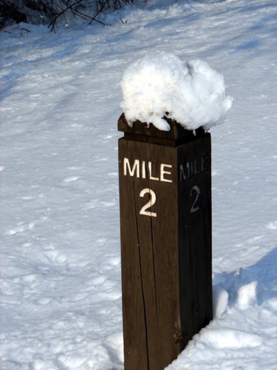 <p>two miles from</p>