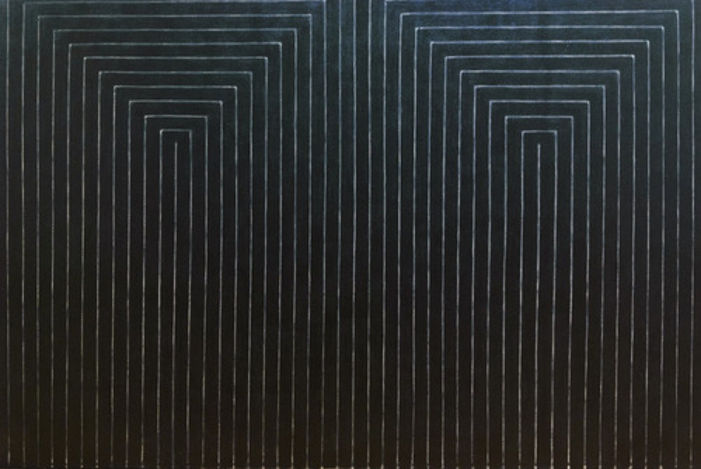 <p>Frank Stella ; Black Stripe Painting, origine du minimalisme</p>
