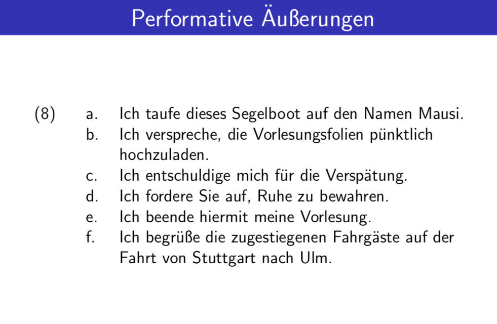 <p><span><strong>Performative Äußerungen</strong></span></p>