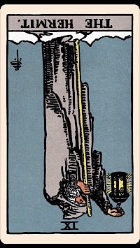 <ol start="9">
<li>The Hermit (Reversed)</li>
</ol>