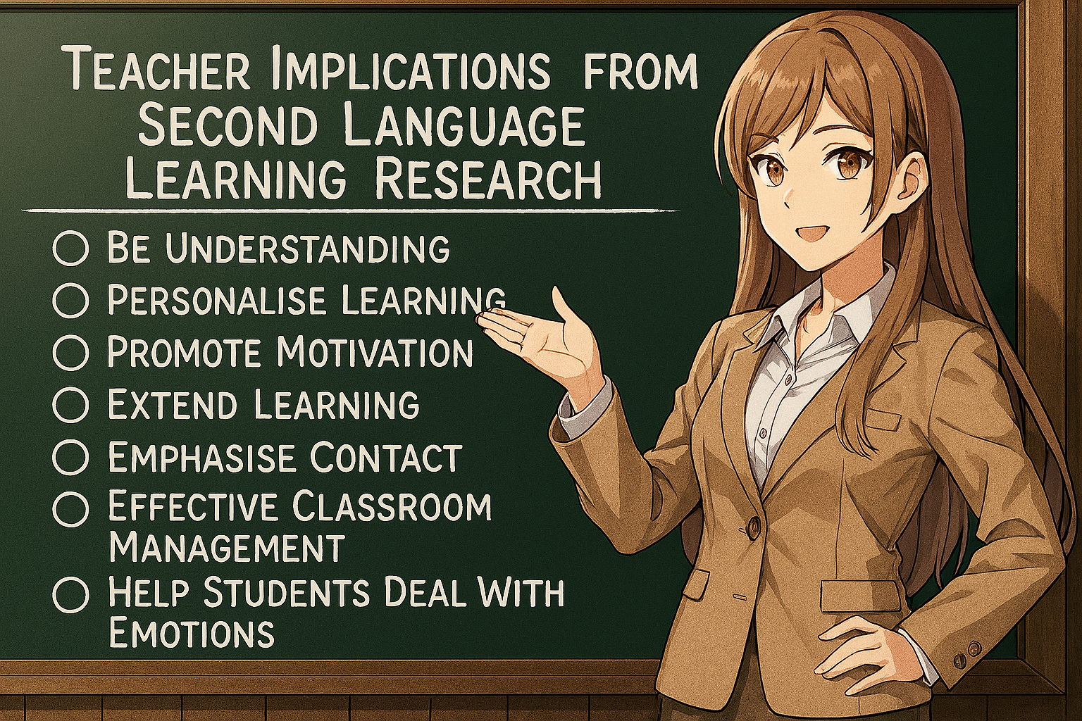 <ul><li><p>Expect developmental errors as part of learning.</p></li><li><p>Provide rich, comprehensible input and opportunities for output.</p></li><li><p>Balance focus on meaning with attention to form.</p></li></ul><p></p>