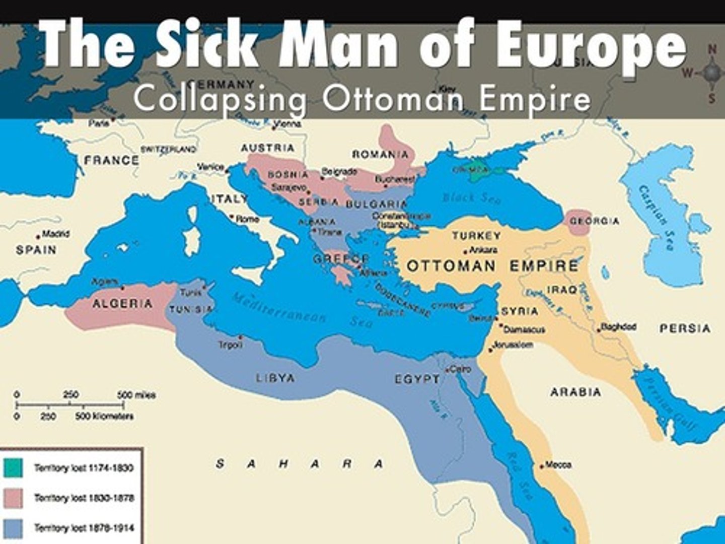 <p>Western Europe's unkind nickname for the Ottoman Empire in the nineteenth and early twentieth centuries, a name based on the sultans' inability to prevent Western takeover of many regions and to deal with internal problems; it fails to recognize serious reform efforts in the Ottoman state during this period.</p>
