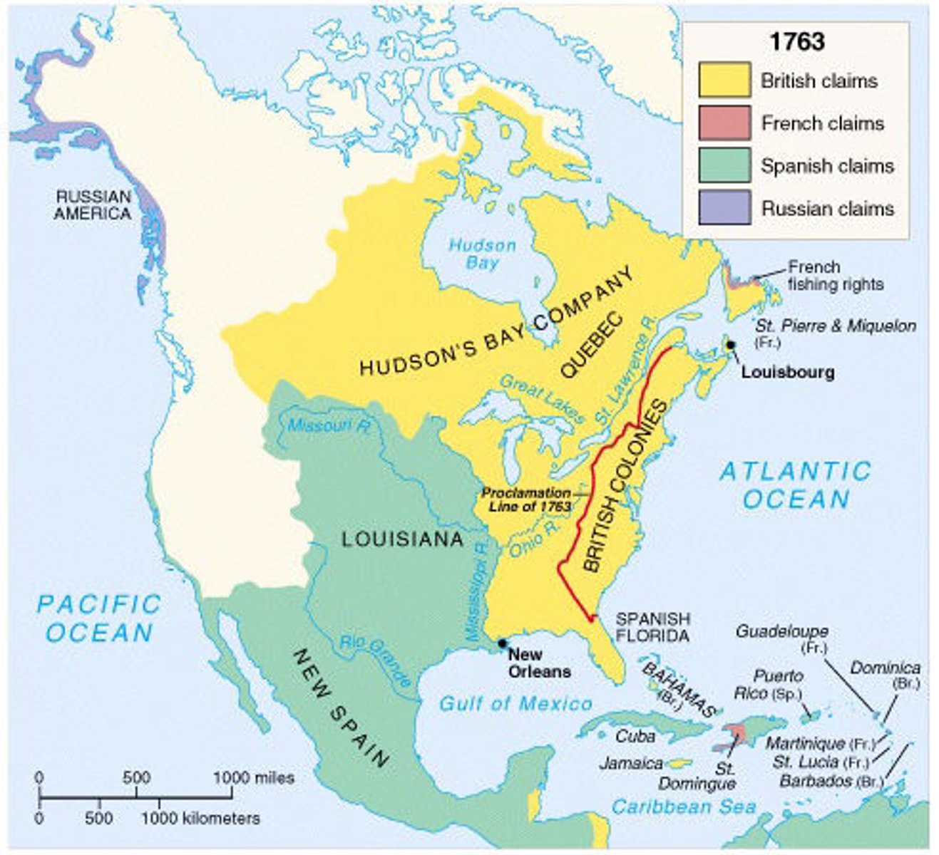 <p>Ended French and Indian War, France lost Canada, land east of the Mississippi, to British, New Orleans and west of Mississippi to Spain</p>