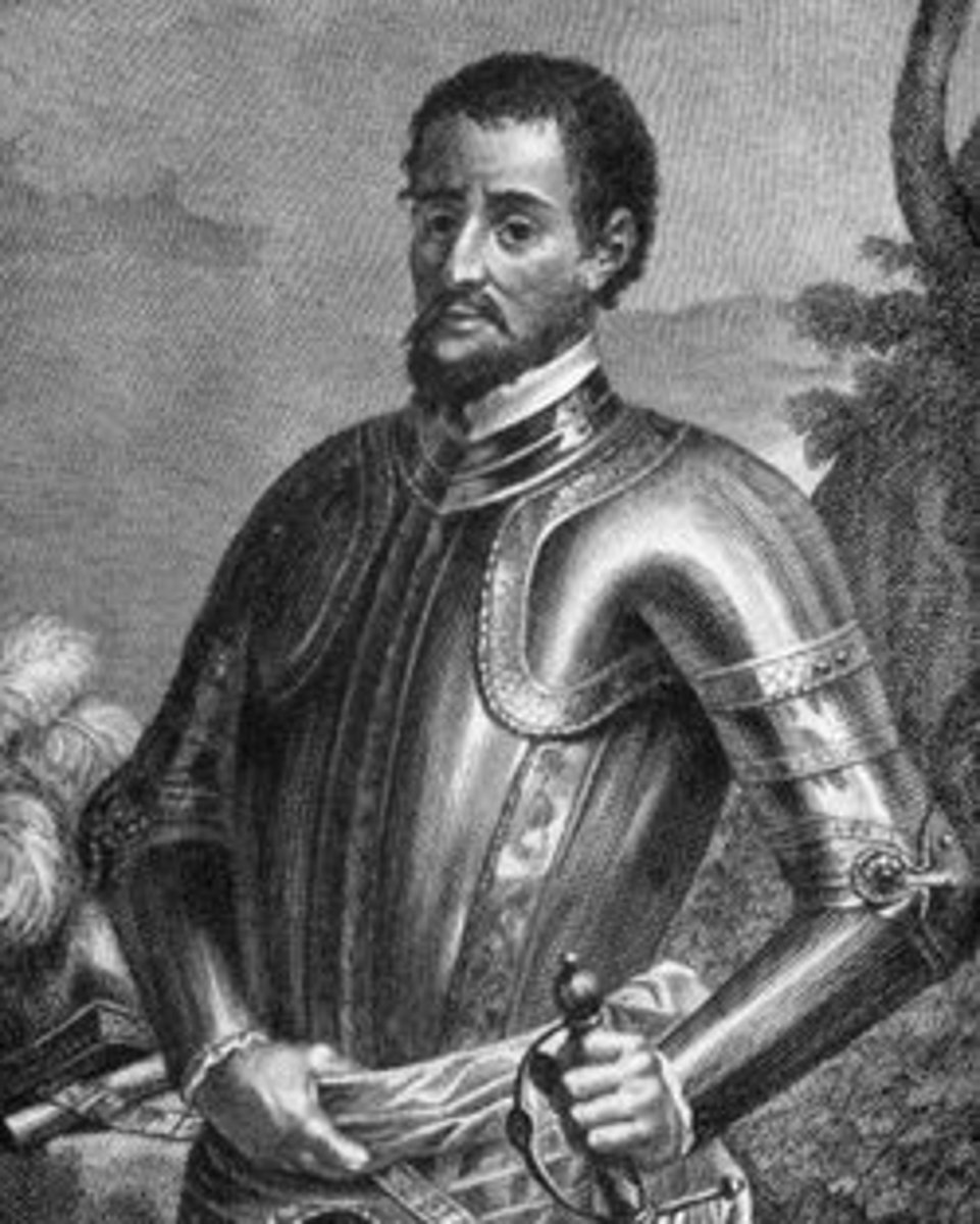 <p>*Spanish Explorer<br>*Searched for gold<br>*First European in what is now Georgia</p>