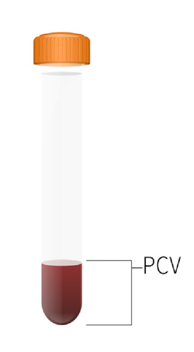 <p>The packed cell volume illustrated in the blood sample provided is an indication of which of the following conditions?</p>