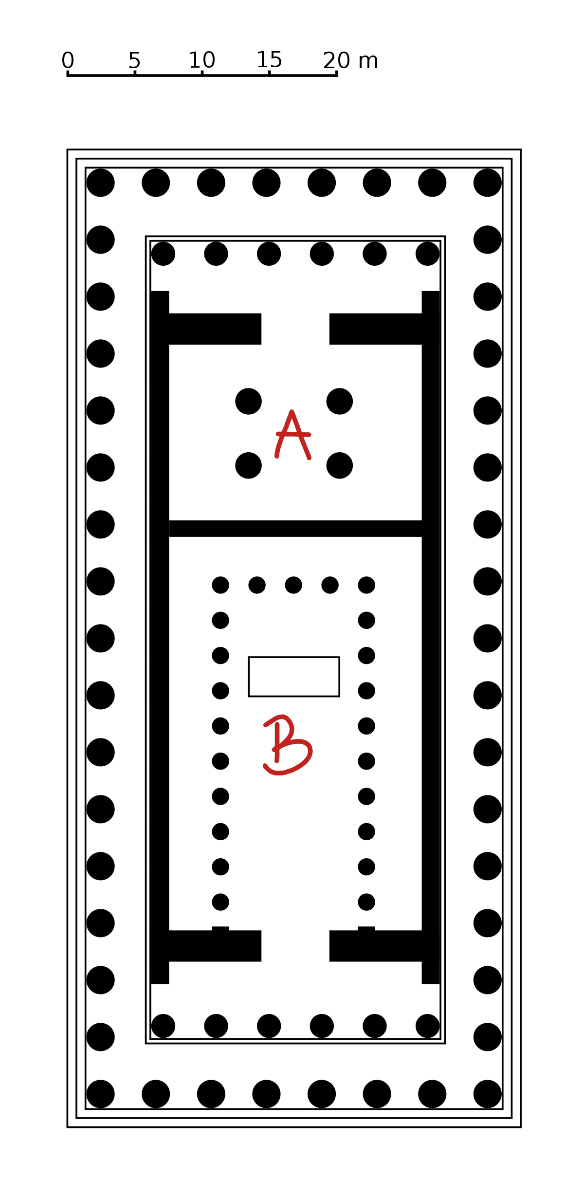 <p>Label parts A and B of the Parthenon.</p>