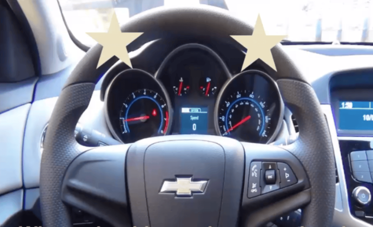 <p>At the top while touching your thumbs</p>