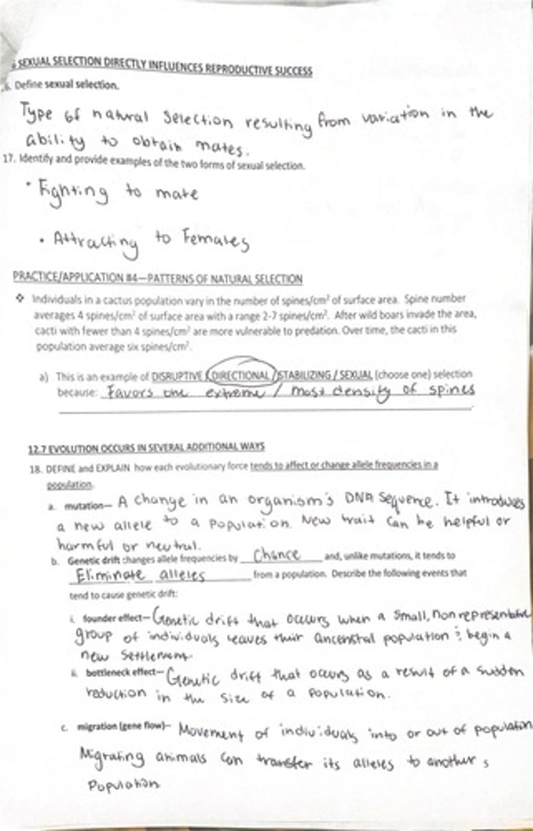 <p>A type of natural selection resulting from the ability to obtain mates.</p>
