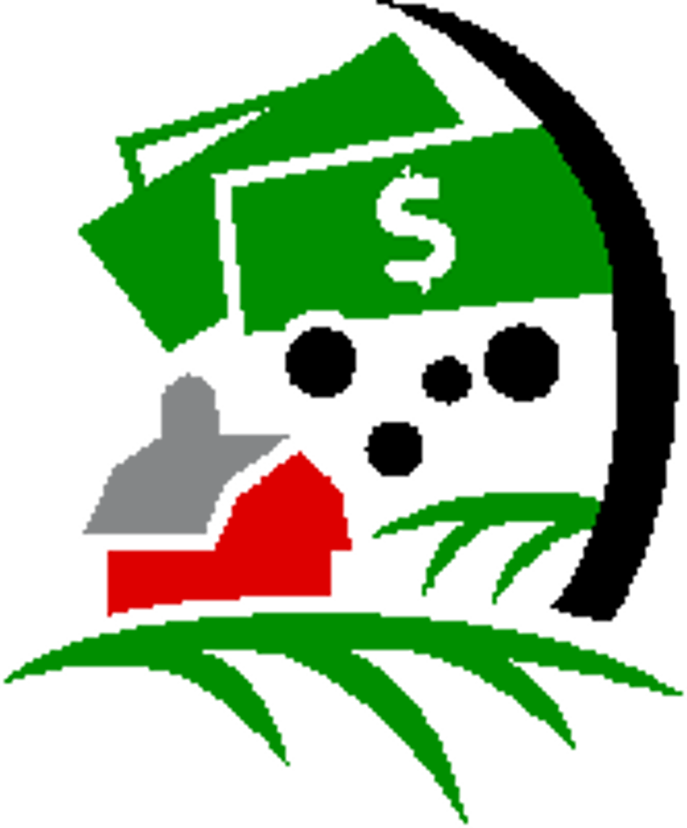 <p>highly mechanized, large-scale farming, usually under corporate ownership</p>