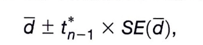 <p>same steps as a one-sample t-interval (because the difference is the only set of data used); When conditions are met, we’re ready to find a CI for mean of paired difference.</p>