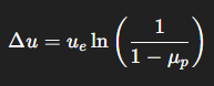 <p>m0​=ms​+mp​+mpl​ :total mass (structure + propellant + payload)</p><p>It's logarithmically related: more propellant (higher μp) → higher Δu, based on the equation</p>
