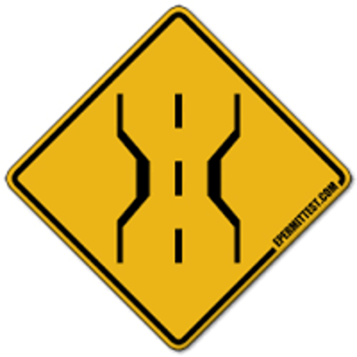 <p>literally says "narrow bridge" on the sign, not shown in this picture</p>