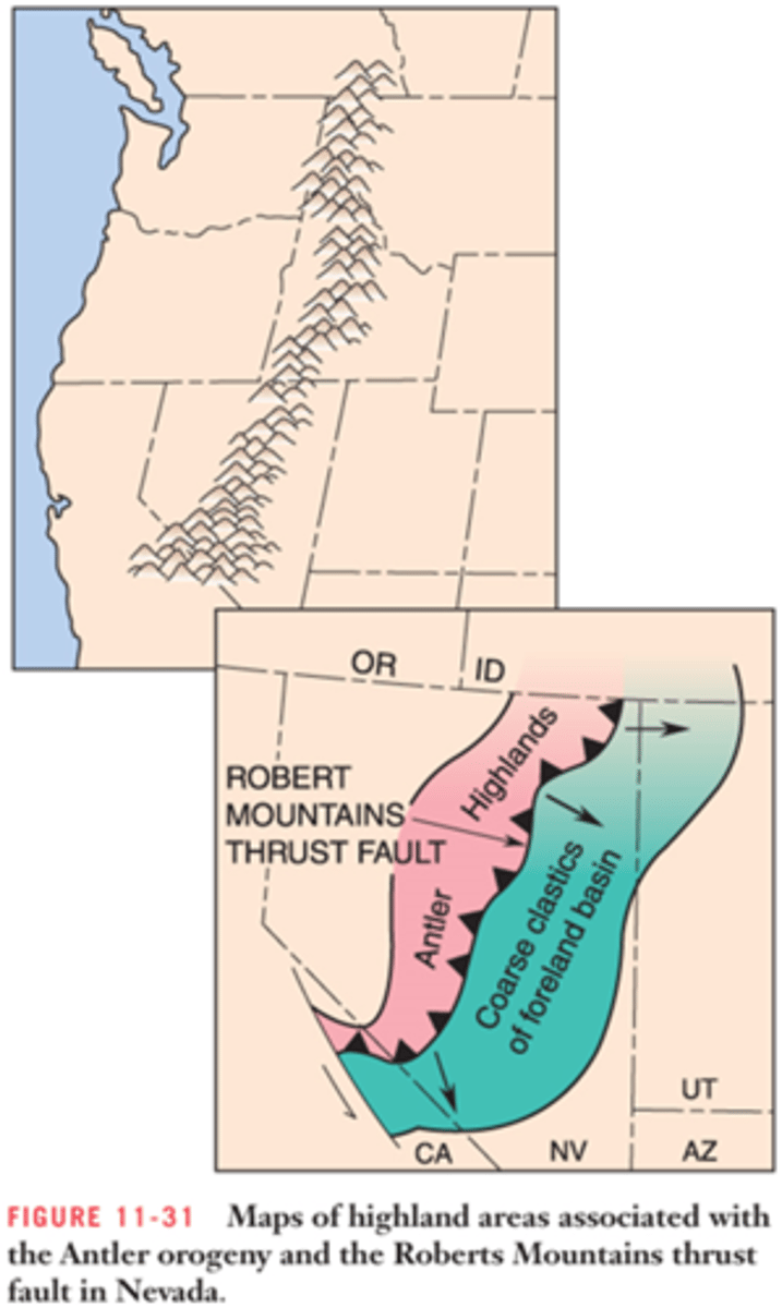 <p>Late Devonian to Mississippian deformation that affected the Cordilleran mobile belt from Nevada to Alberta, Canada.</p>