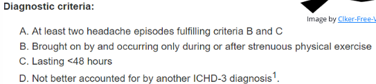 <p>Cause: exercise in the absence of any intercranial disorder, hot weather, short duration</p>