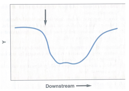 <p><span>High levels of nutrients, such as nitrogen and phosphorus, and high BOD are indicators that the contamination of the stream in the graph (indicated by the arrow) is from __________ wastewater.</span></p>