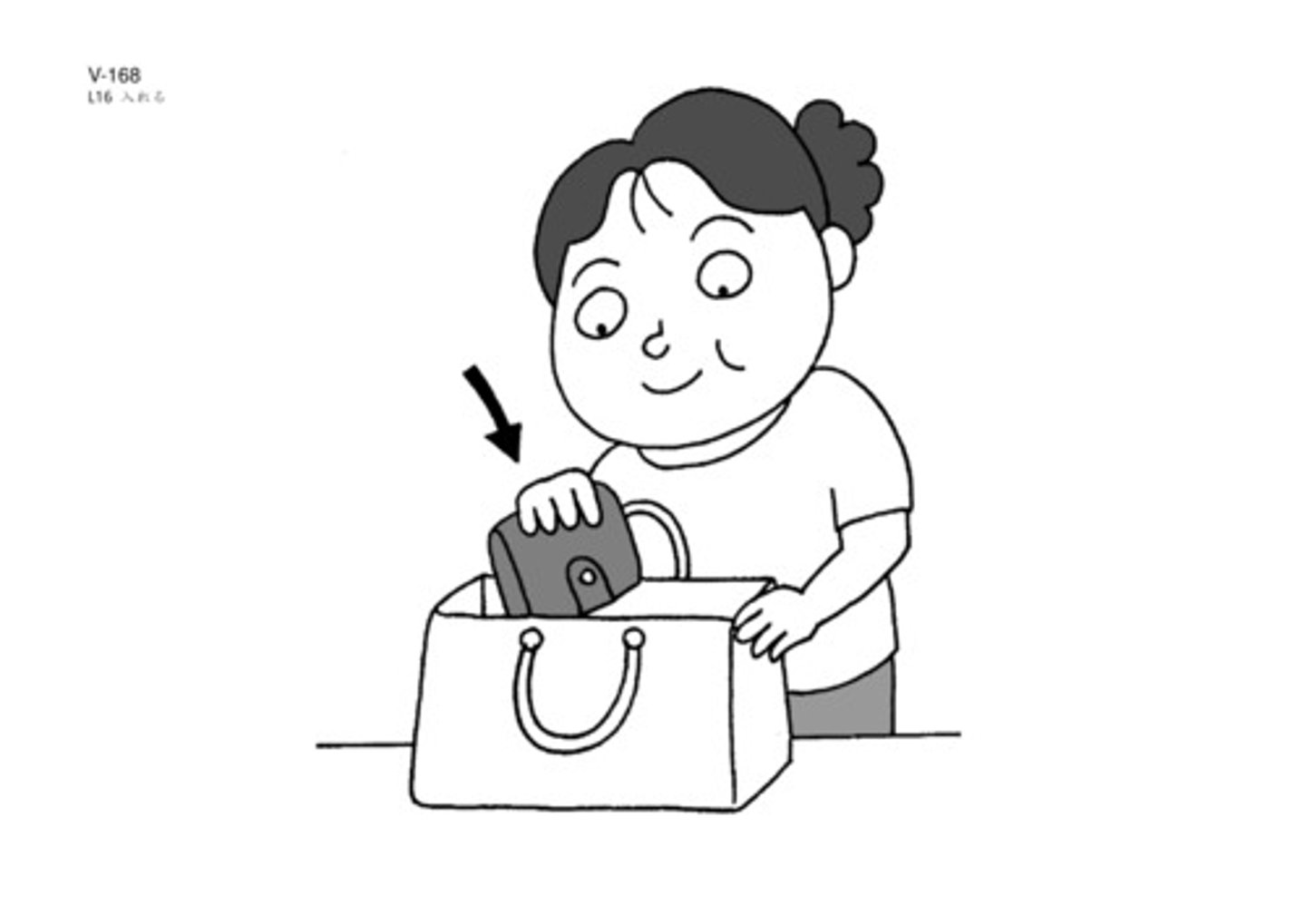 <p>to put something in (transitive) (e.g. I put the dog in the house)</p>