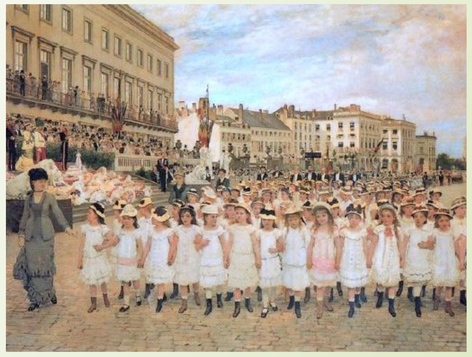 <p><span><em>La revue des écoles </em>(1878) de Jan Verhas (1834-1896)</span></p>