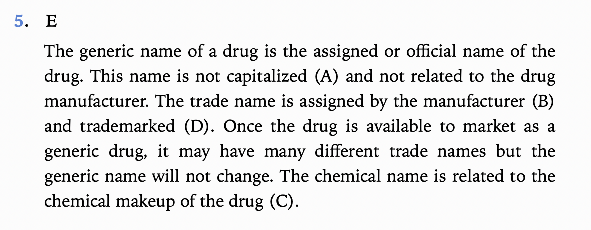 <p>(E) its assigned or official name</p>
