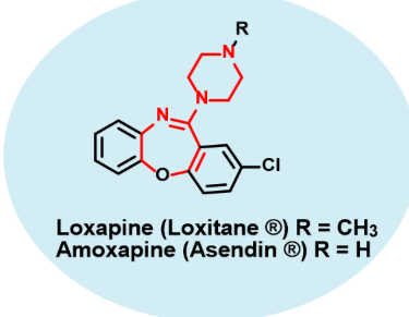 <p>Atypical neuroleptic- Second gen antipsychotics</p><p>metabolite of loxapin via N dealkylation</p><p>•High affinity at D2, 5HT2 and H1 receptors</p><p>•Amoxapine has moderate SERT and NET blocking activity which gives it some antidepressanr activity too</p><p>•Schizophrenia and bipolar</p>