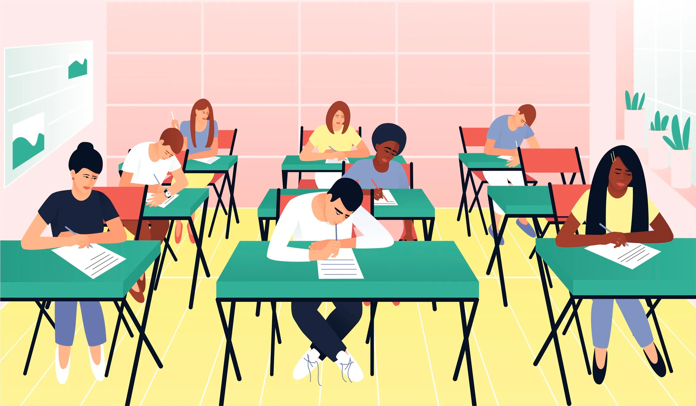 <p>“Some” in French. Used with <strong>plural masculine and feminine </strong>nouns regardless of whether they begin with a consonant or a vowel. Ex: Des cours. [Some classes/lessons]</p><p><em>Note: In many cases, "some" would almost certainly be omitted in English: "we have dogs and cats" vs in French you’d say “we have some dogs and some cats”.</em></p>