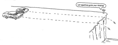 <p>Which car lands farthest horizontally from the edge of the cliff onto the ground below? <span>horizontal range is same for both</span></p>