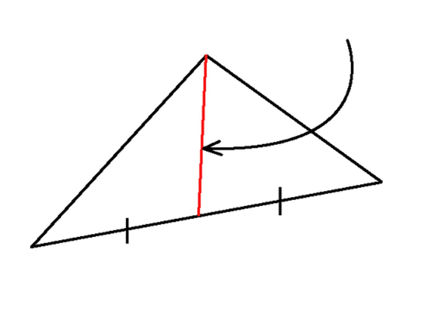 <p>A segment drawn from a vertex to the midpoint of the opposite side of a triangle</p>