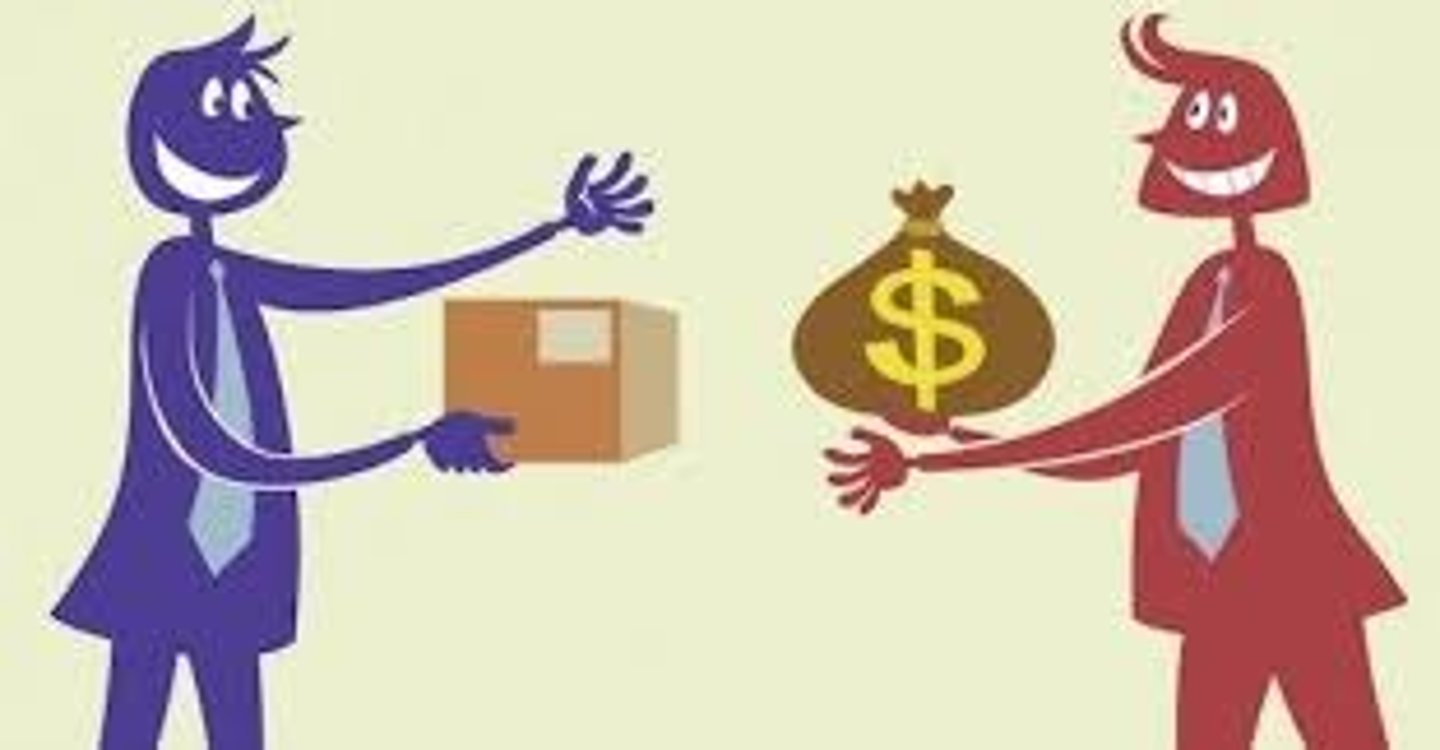 <p>anything that is used to determine value during the exchange of goods and services</p>
