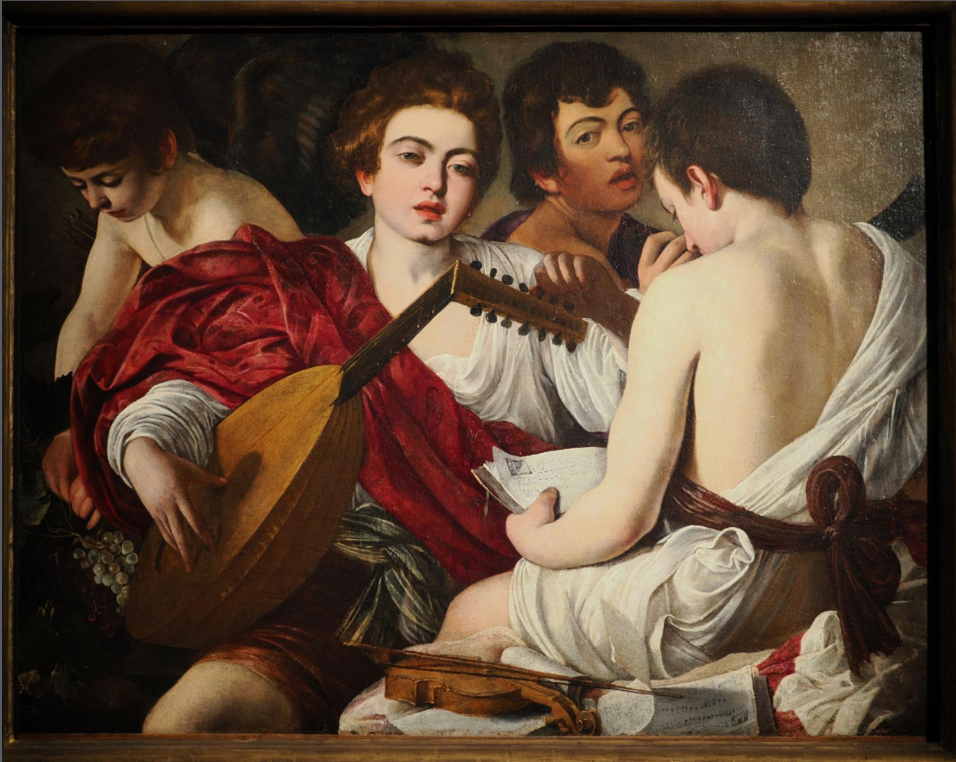 <p>Name of artist, name of work</p>