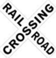<p>actual railroad crossing</p>