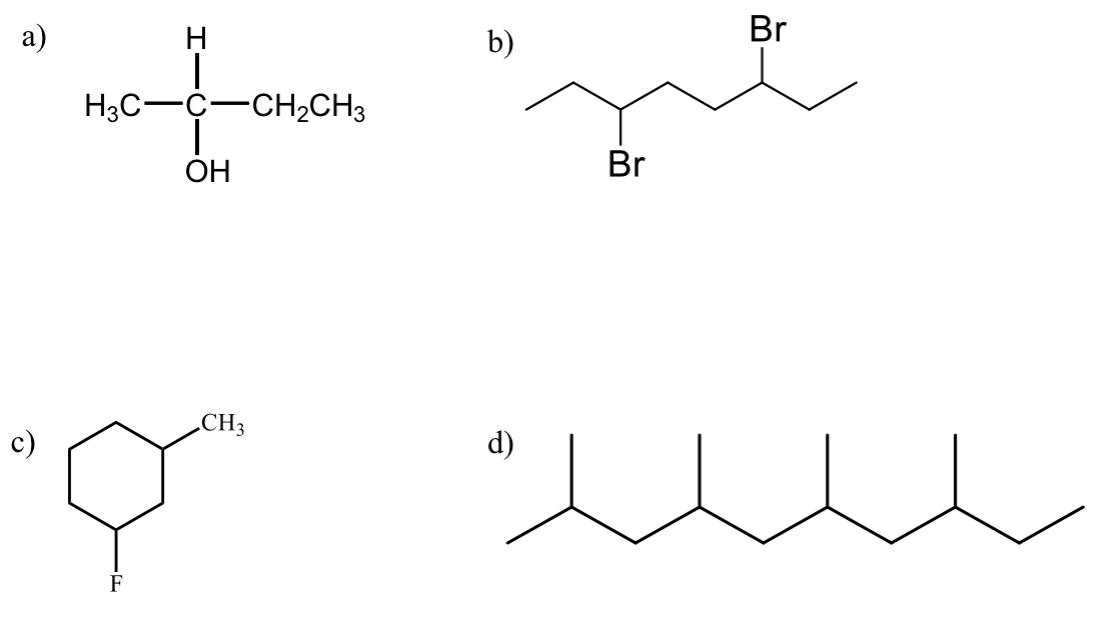 <p>how many stereocenters does each molecule haveand where </p>