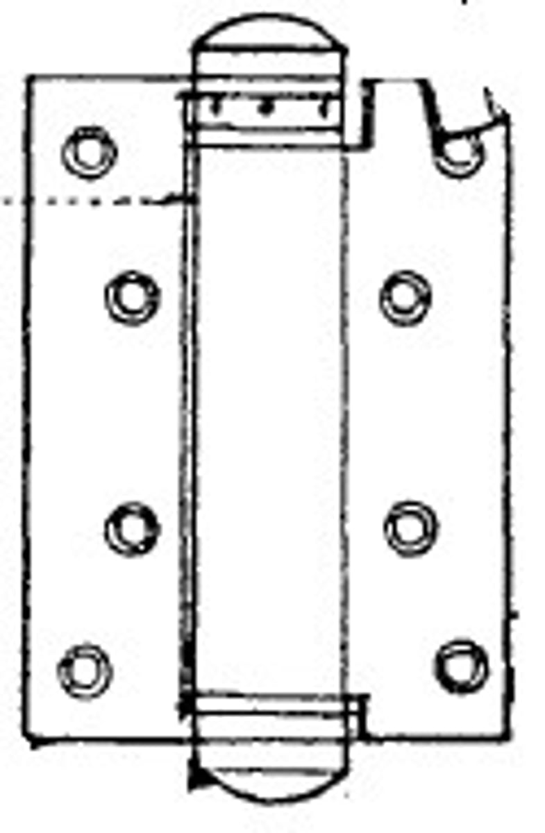 <p>A hinge containing a coiled spring in its barrel for closing the door automatically</p>