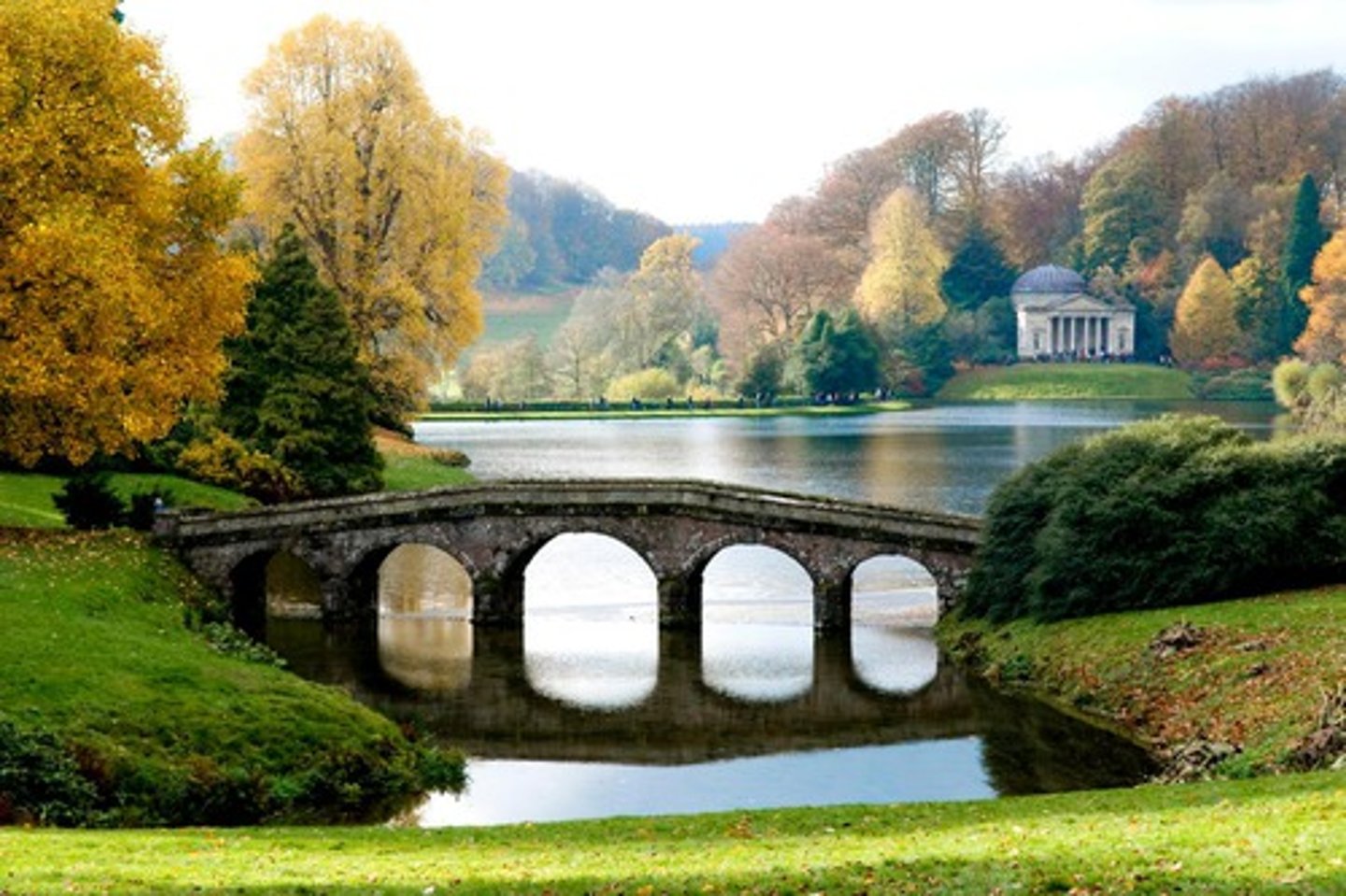 <p>Stourhead, England, picturesque garden, 1743-65,</p>