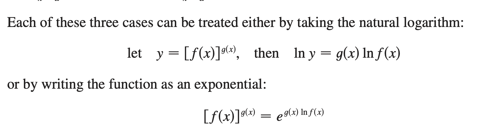 <p>The cases of Indeterminate Powers:</p>